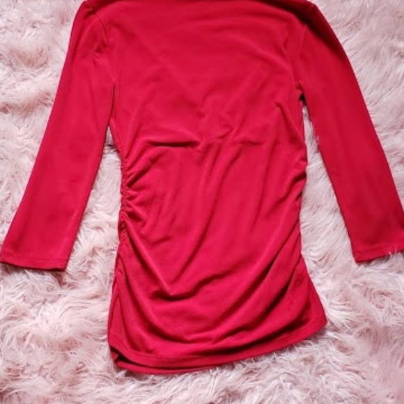 NWOT Ann Taylor Ruched V-Neck Stretch Top Size XS - Picture 4 of 7